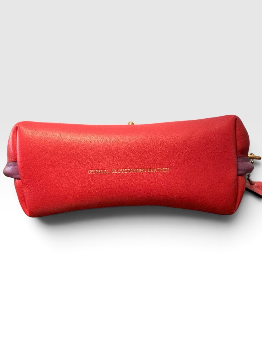 Coach Turnlock Flare Belt Bag Style 316 Red & Lilac Colorblock Leather Crossbody - Picture 4 of 14